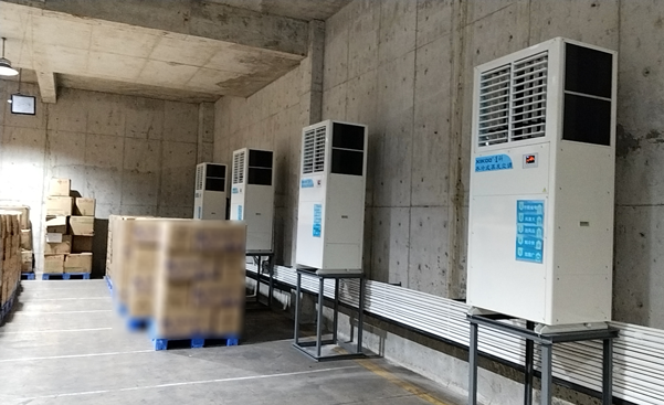 雞蛋倉儲倉庫制冷降溫，應用蒸發冷省電空調-立式軸流柜機