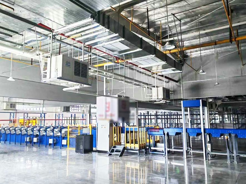 工業車間制冷降溫，應用蒸發冷省電空調-吊掛百葉機組